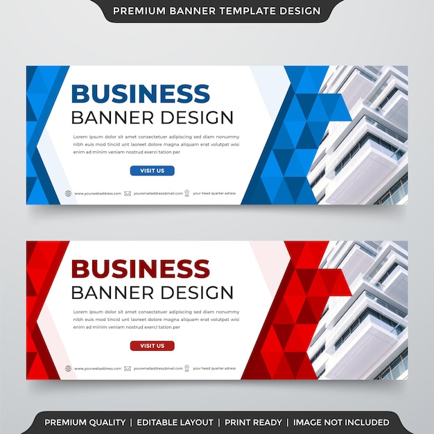 Vector business banner layout template premium vector