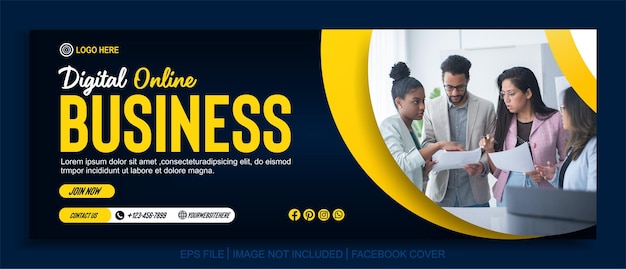 Vector business banner social media post or facebook cover template