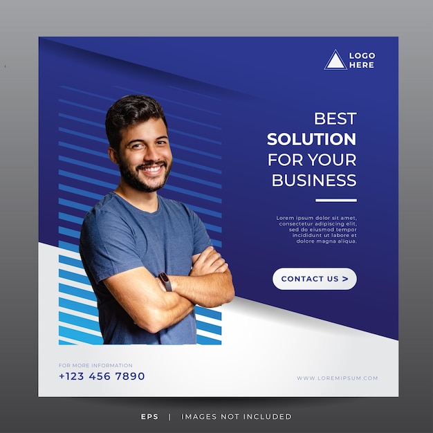 ソーシャルメディア投稿テンプレートのビジネスバナー