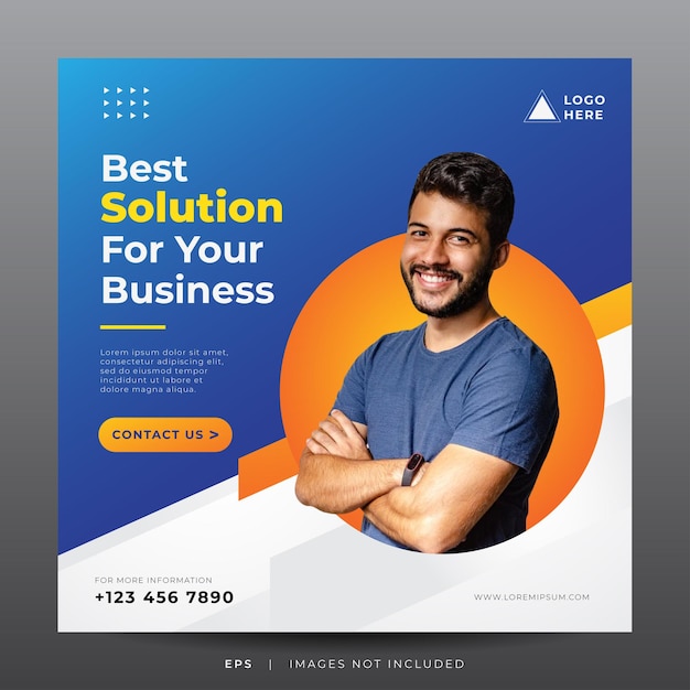 ソーシャルメディア投稿テンプレートのビジネスバナー