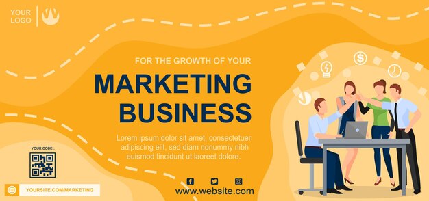 Business banner template media post