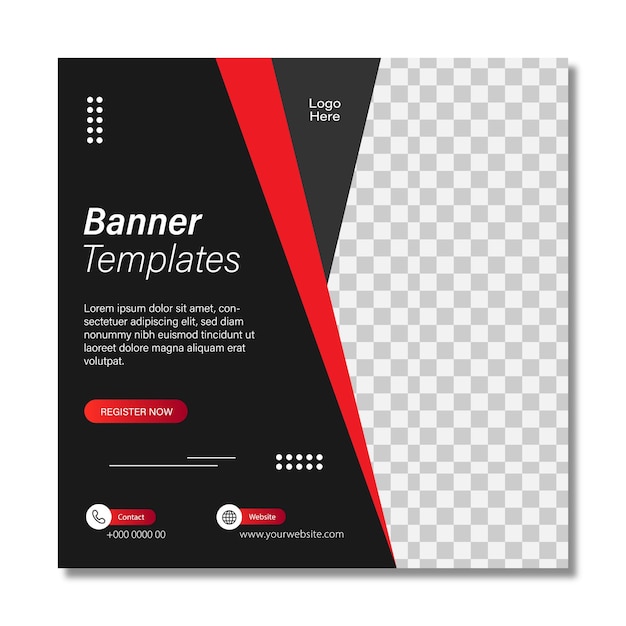 Vector business banner template in modern style