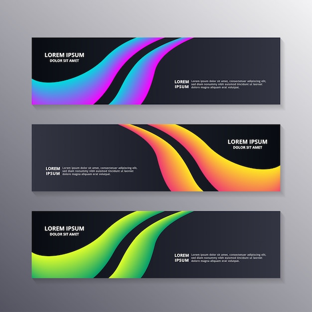 Business banner template with waves