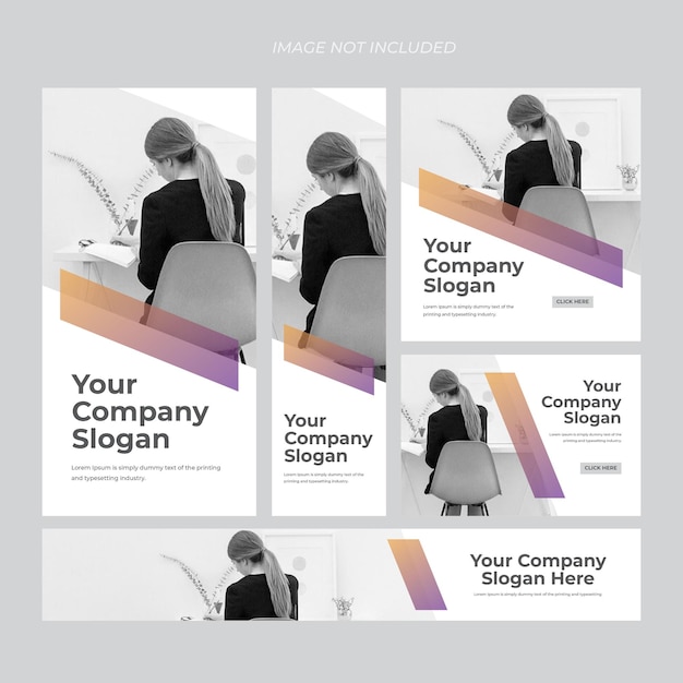 Vector business banner web set