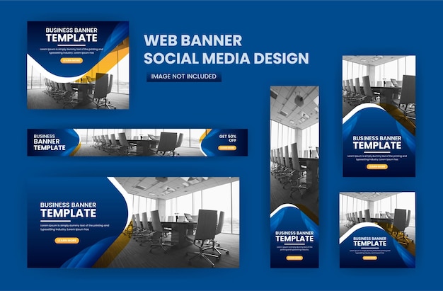 Business banner web template bundle design, Social Media Cover ads banner, flyer, invitation card