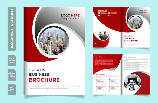 Business bi fold brochure design template