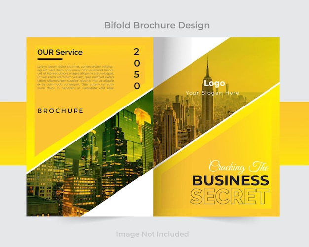 Vector business bifold brochure design template and cover design