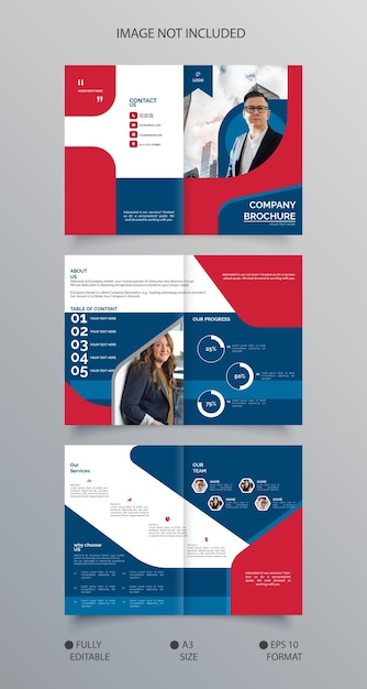 Vector business bifold brochure design template