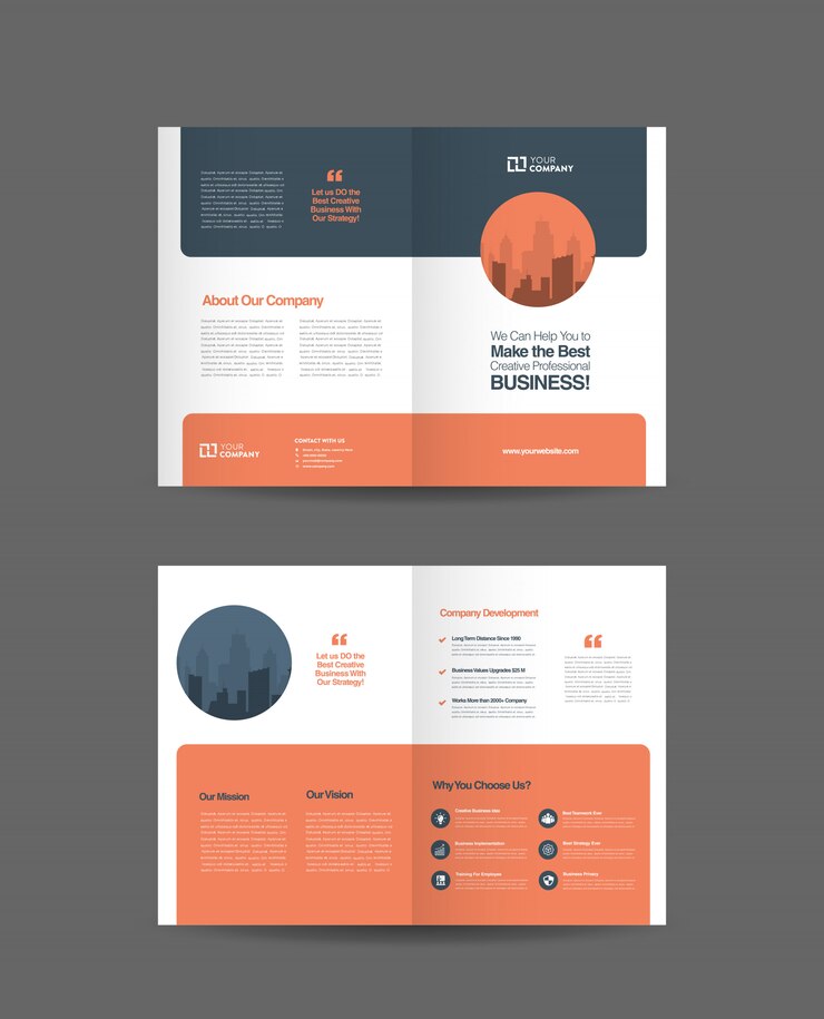 Vector business bifold brochure design