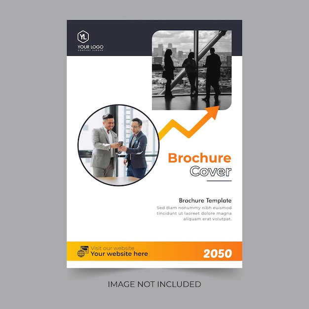 Business bifold brochure, modern annual report multipurpose cover design or flyer clean design