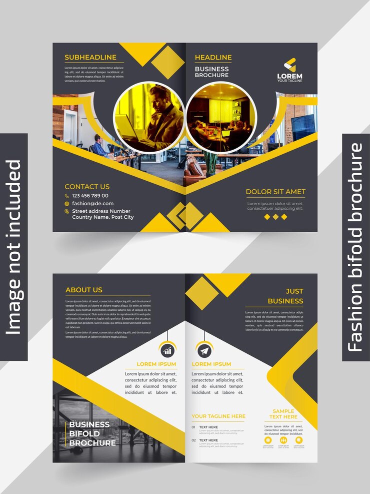 Брошюра Business Bifold с флаером и яркими элементами