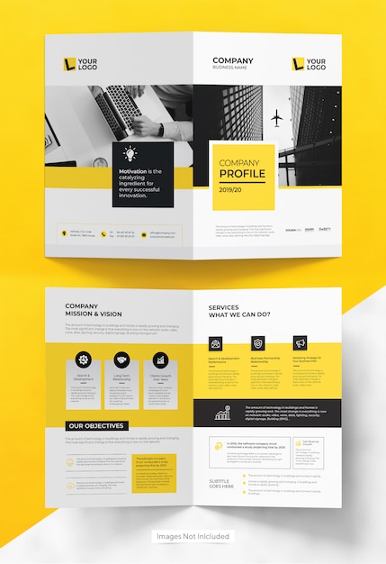 Vector business bifold brochure template design