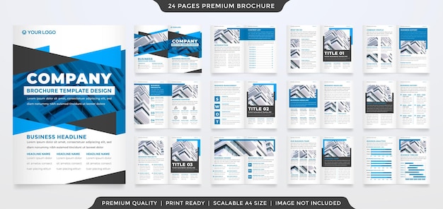 Vector business bifold brochure template with modern style