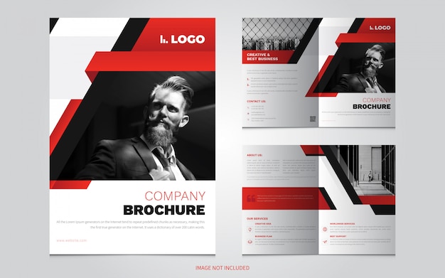 Vector business bifold brochure template