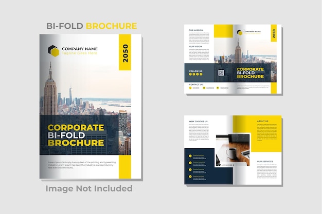 Vector business bifold brochure template