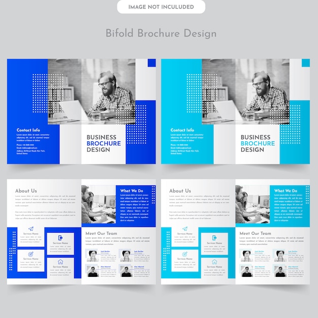 Vector business bifold brochure template