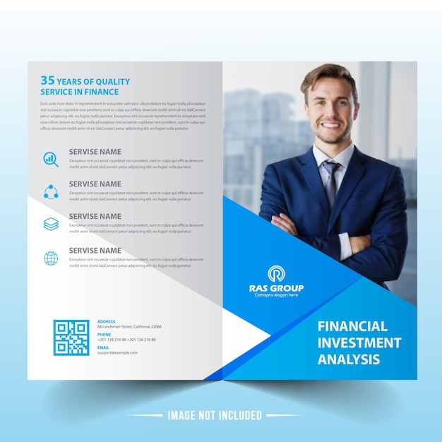 Vector business bifold brochure template