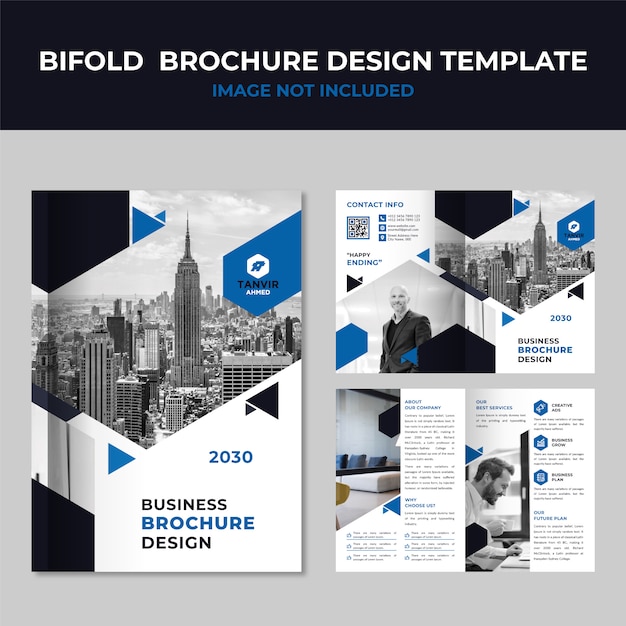 Vector business bifold brochure template