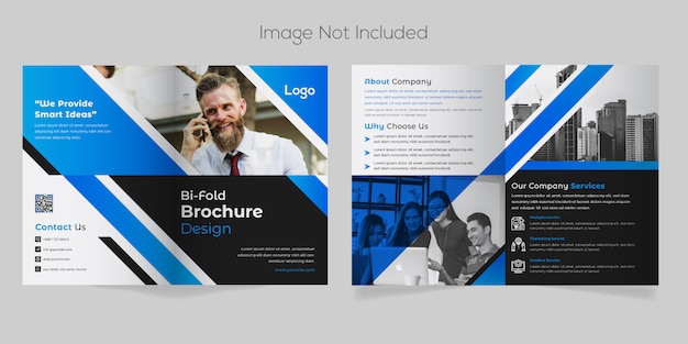 Vector business bifold brochure template