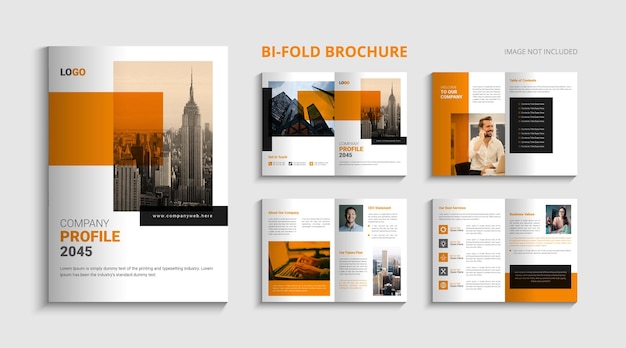 Business bifold company profile brochure template