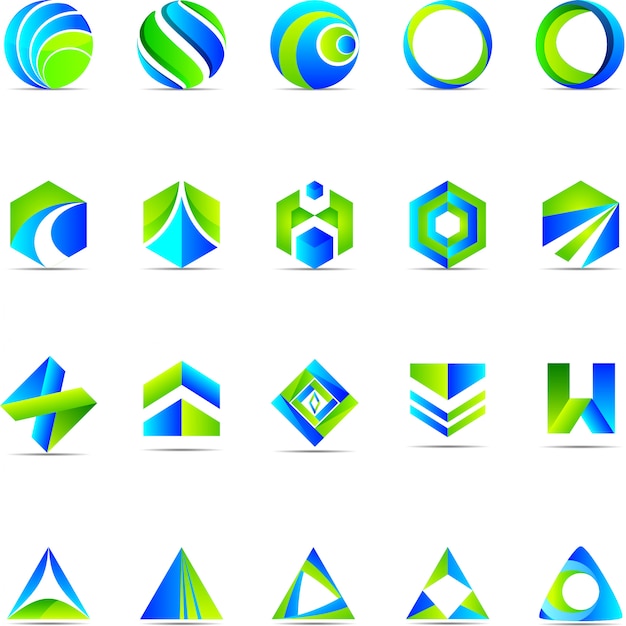 벡터 비즈니스 파란색과 녹색 로고