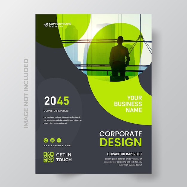 Business book cover corporate flyer design template