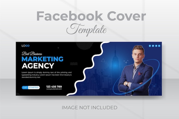 Шаблон оформления корпоративной обложки Facebook для продвижения бизнеса и корпоративного дизайна