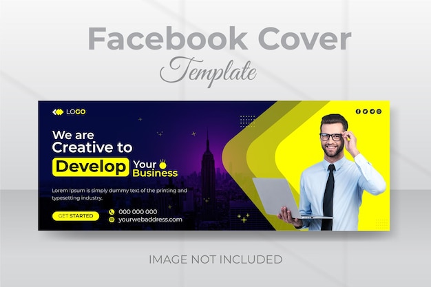 Business boosting and corporate Facebook cover design template