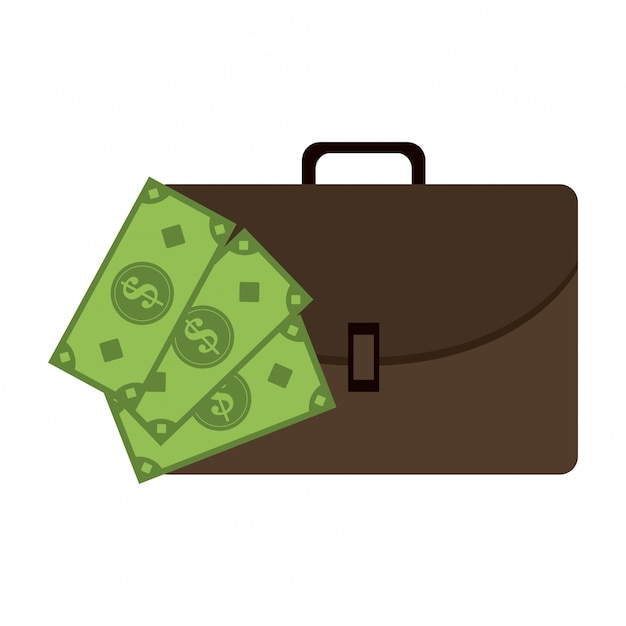 Business briefcase and cash