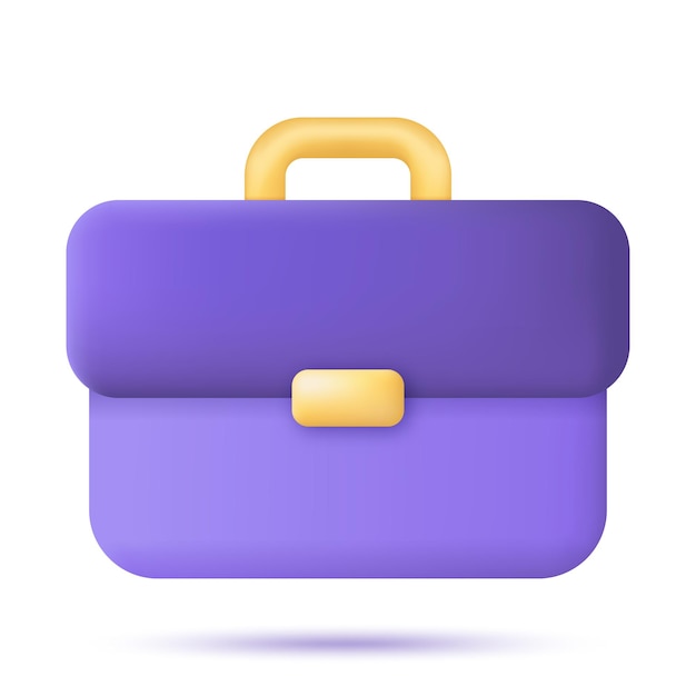 Business briefcase icon. 3d rendering