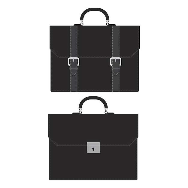 Vector business briefcase illustration isolated on white