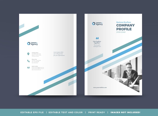 Business brochure cover design or annual report and company profile cover or booklet cover