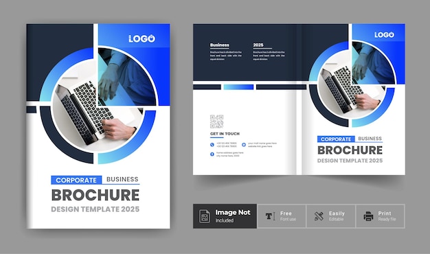 Modello di progettazione copertina brochure aziendale tema colorato layout aziendale