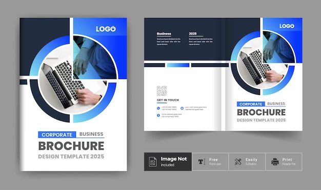 ビジネスパンフレットカバーデザインテンプレートカラフルな企業レイアウトテーマ