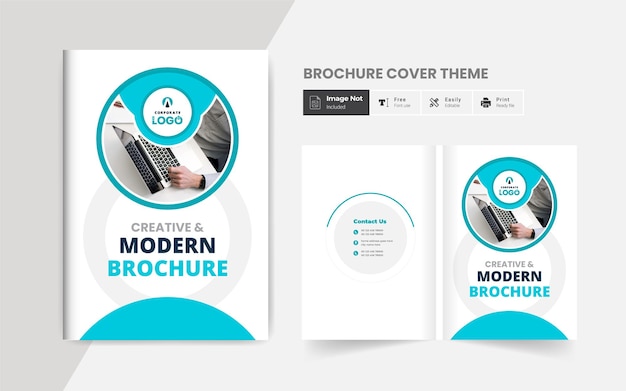 Modello di progettazione copertina brochure aziendale tema layout aziendale moderno colorato