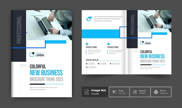 Business brochure cover page design template layout theme