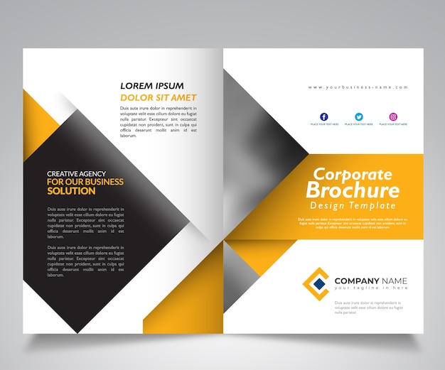 Vector business brochure design template, corporate template design