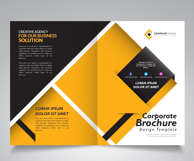 Business brochure design template with geometric