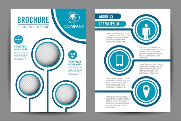 Modello di progettazione di volantini per brochure aziendali in formato a4