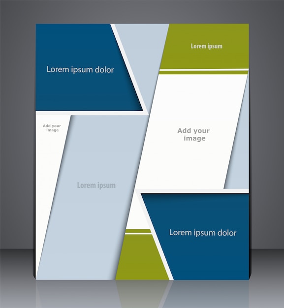 Бизнес брошюра, обложка журнала, веб или корпоративный дизайн шаблона синего и зеленого цветов