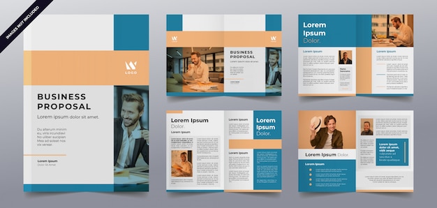 Vector business brochure pages template