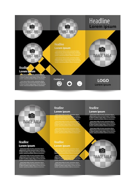 ベクトル ビジネスパンフレット用紙のテンプレートデザイン