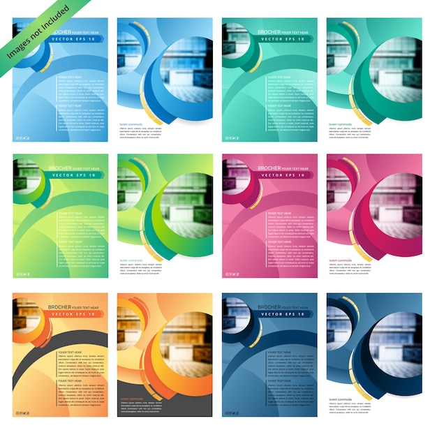 Vector business brochure template bundle