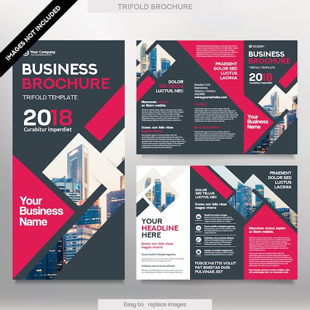 Vector business brochure template in tri-fold lay-out. corporate design leaflet met vervangbaar beeld.