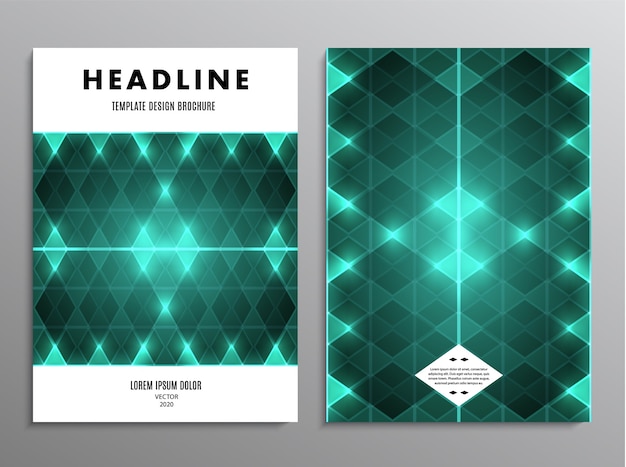 Business brochure template with abstract diamond design