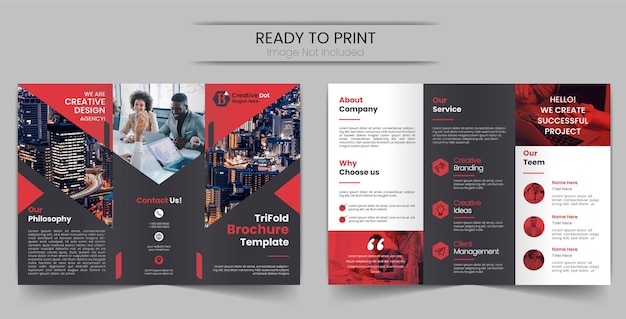 Business brochure template with colored details