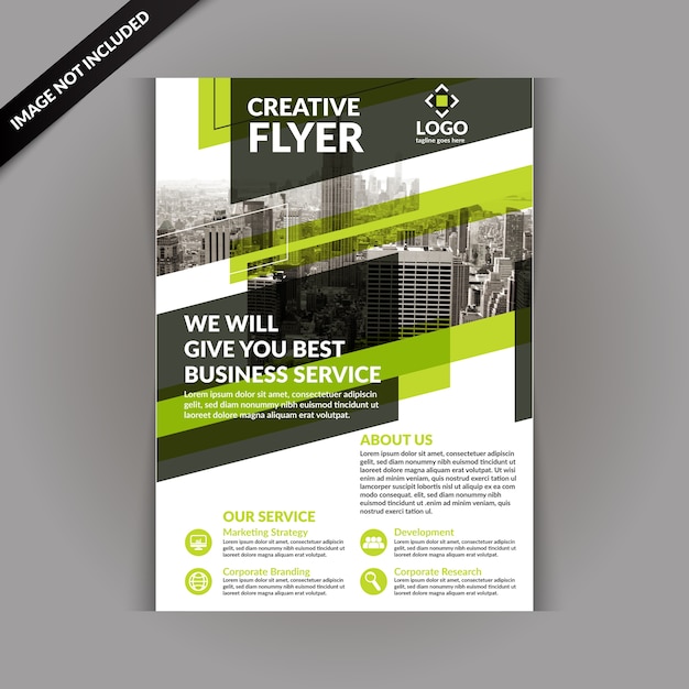 Шаблон бизнес-брошюры с зеленым цветом