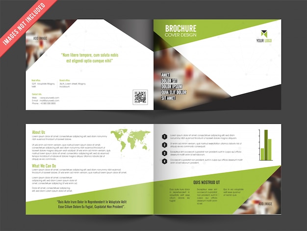 Business brochure template with green elements