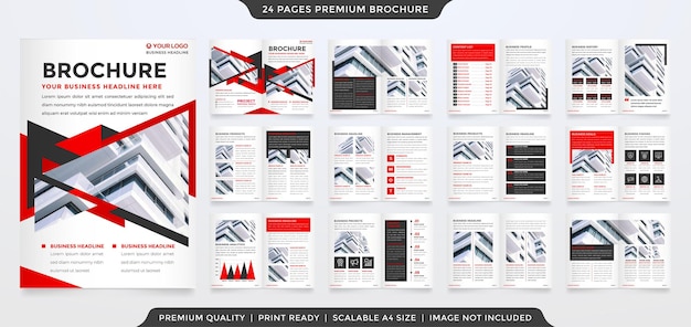 Modello di brochure aziendale con stile minimalista e premium