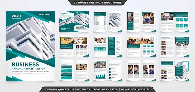 Business brochure template with minimalist style use for business annual report and company profile